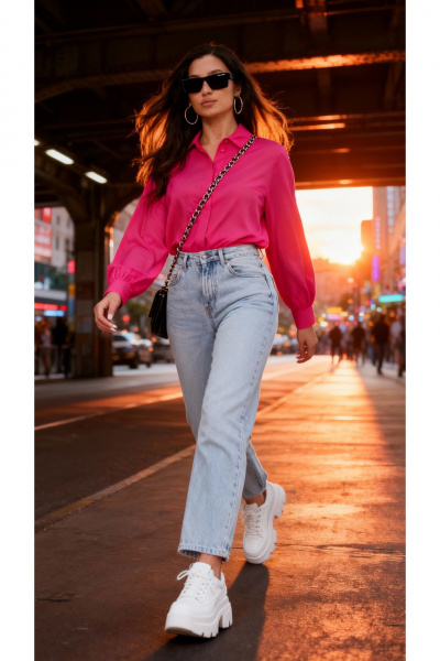 Блуза Mislana 1020 фуксия - фото 3