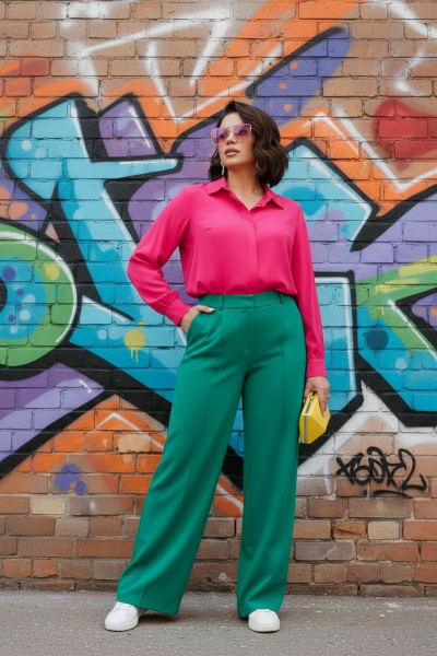 Блуза Mislana 1020 фуксия - фото 2