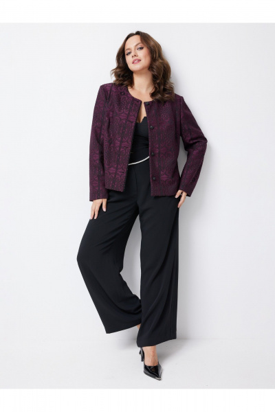 Жакет Condra 15101 баклажановый_черный - фото 4