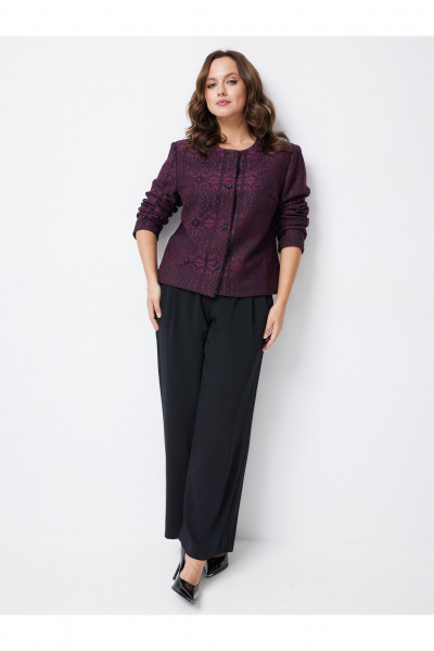 Жакет Condra 15101 баклажановый_черный - фото 2