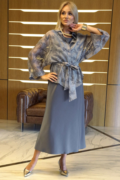 Блуза, платье Alani Collection 2429 графит - фото 8