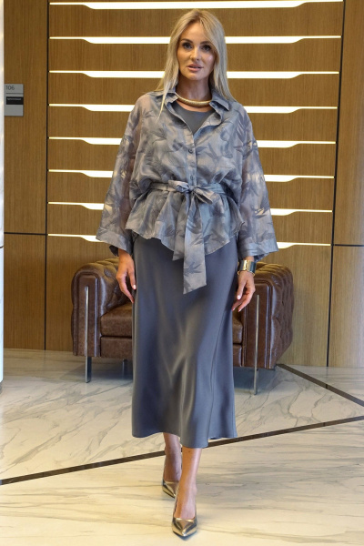 Блуза, платье Alani Collection 2429 графит - фото 13