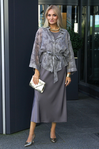 Блуза, платье Alani Collection 2429 графит - фото 16