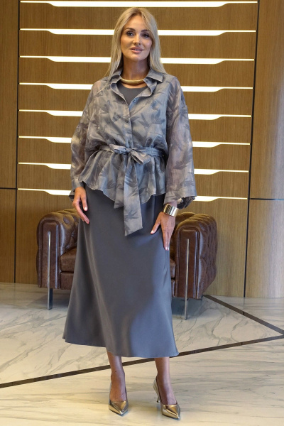 Блуза, платье Alani Collection 2429 графит - фото 9