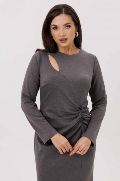 Платье Mislana 1231 серый - фото 5