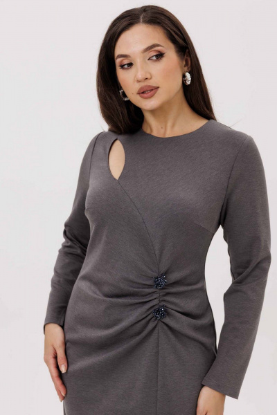 Платье Mislana 1231 серый - фото 4