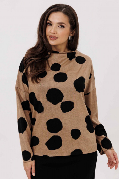 Джемпер, юбка Mislana 1247 бежевый/черный - фото 8