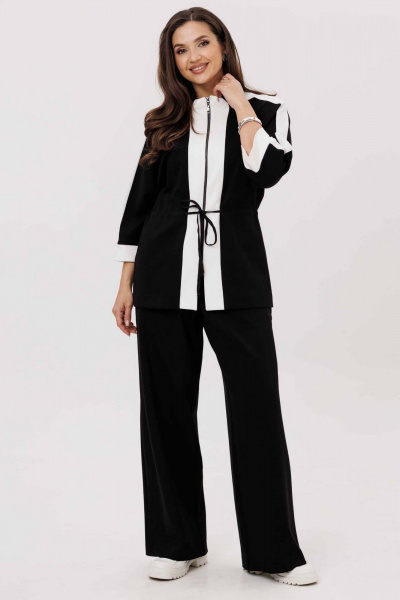 Брюки, жакет Mislana 1251 черный/белый - фото 11