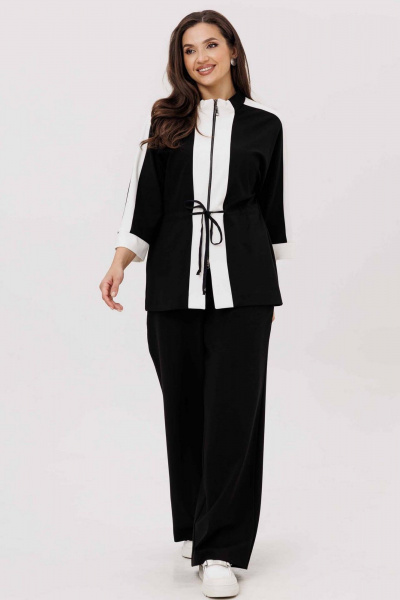 Брюки, жакет Mislana 1251 черный/белый - фото 10