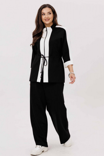 Брюки, жакет Mislana 1251 черный/белый - фото 9