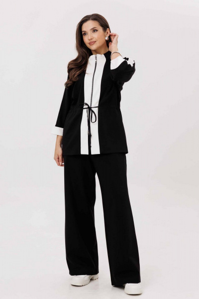 Брюки, жакет Mislana 1251 черный/белый - фото 2