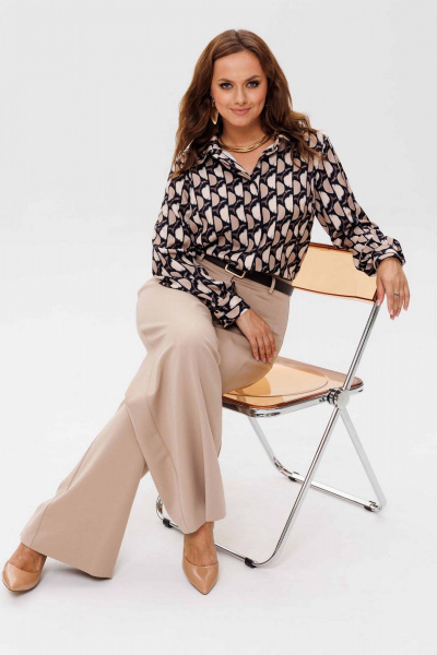 Блуза Mislana 1257 бежевый - фото 11