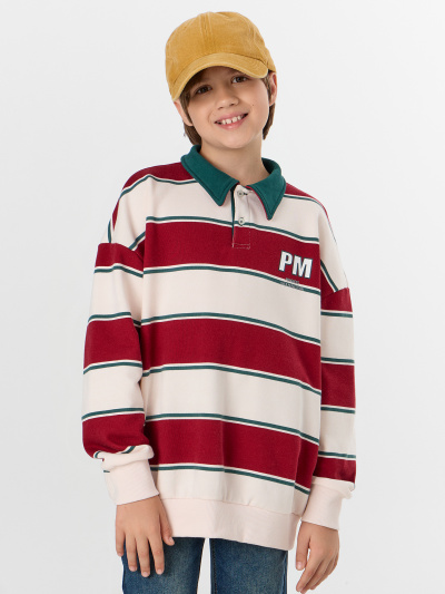 Свитшот Mark Formelle 123469/24-33745ПП-7 молочно_красная_полоска1_2_сл_на_пол - фото 5