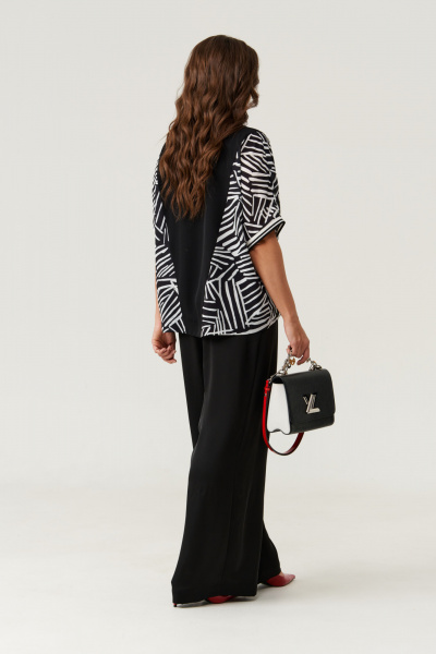 Блуза Панда 111240 черно-белый - фото 4