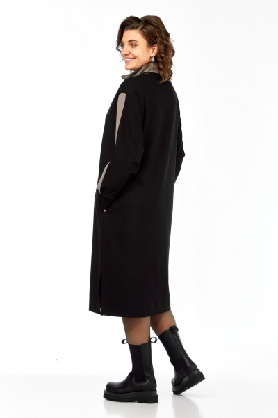 Платье Ольга Стиль С-972 черно-коричневый - фото 7