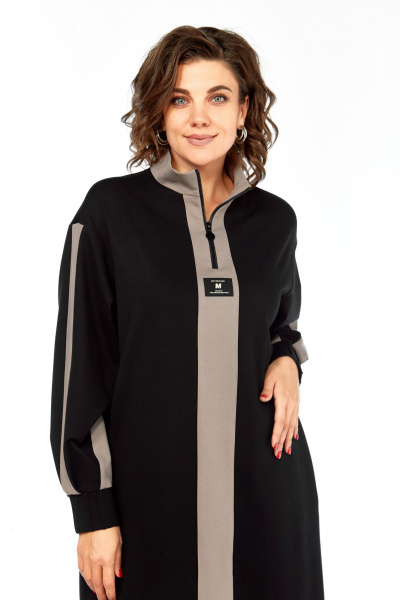 Платье Ольга Стиль С-972 черно-коричневый - фото 6