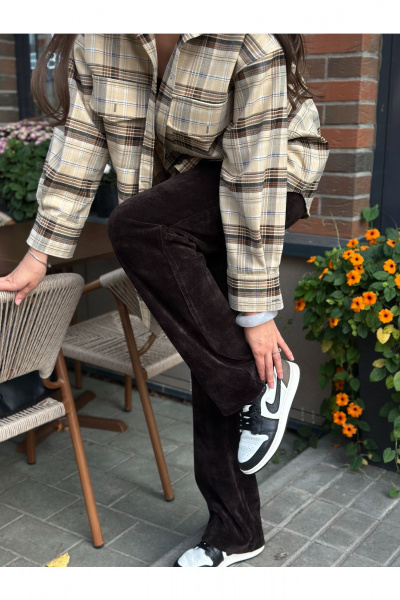 Брюки THE.WOMAN 0353 шоколадный - фото 3