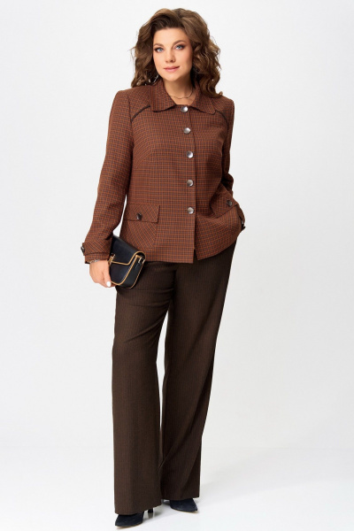 Брюки, жакет Fita 3131 терракот+коричневый - фото 4