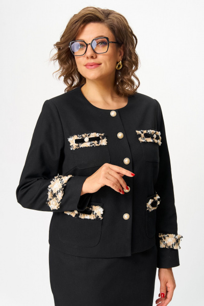 Жакет, юбка Andina city 9079-25 черный - фото 6