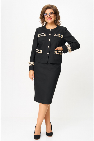 Жакет, юбка Andina city 9079-25 черный - фото 1