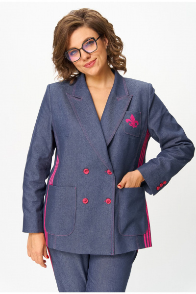 Брюки, жакет Andina city 9084-25 синий - фото 5