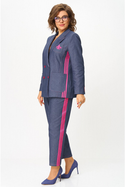 Брюки, жакет Andina city 9084-25 синий - фото 4