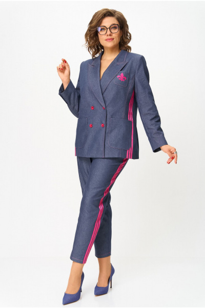 Брюки, жакет Andina city 9084-25 синий - фото 1