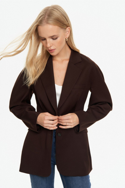 Жакет THE VERY 2433 горький-шоколад - фото 7