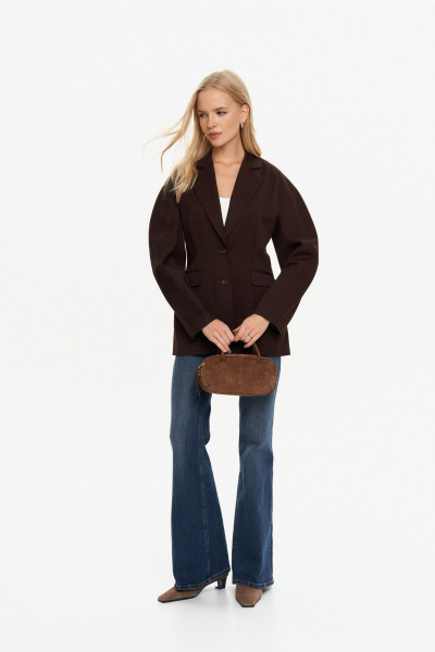 Жакет THE VERY 2433 горький-шоколад - фото 4