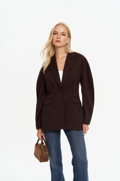 Жакет THE VERY 2433 горький-шоколад - фото 1