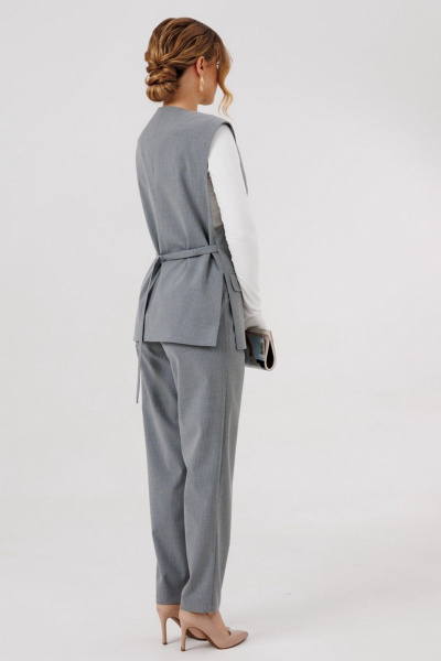 Брюки, жилет Faufilure C1588 серый - фото 3
