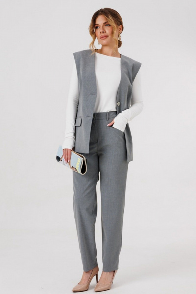 Брюки, жилет Faufilure C1588 серый - фото 1