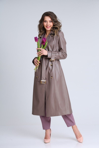 Плащ SandyNa 13962 лиловый - фото 6