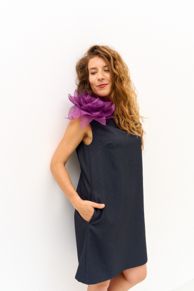 Платье FAMA 24110-3 графит в полоску - фото 7