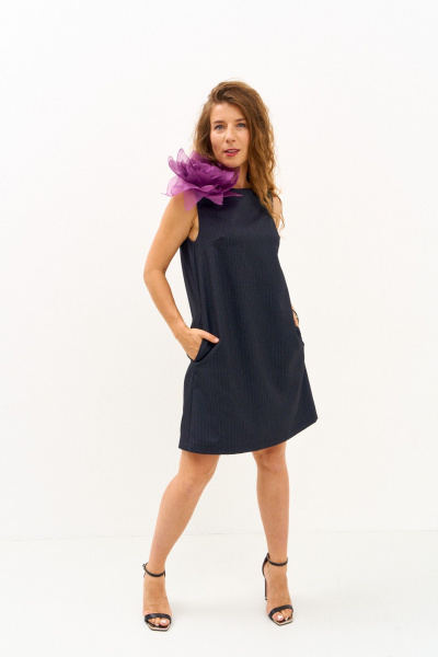 Платье FAMA 24110-3 графит в полоску - фото 2