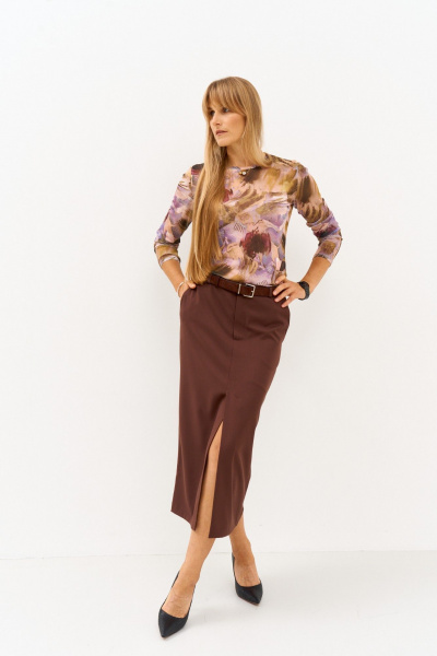 Юбка FAMA 24111-2 коричневый - фото 1