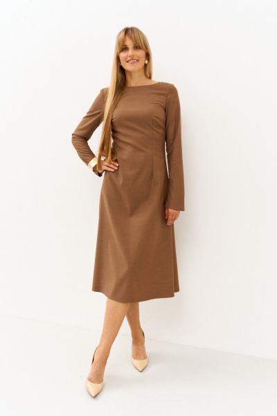 Платье FAMA 24113-2 коричневый - фото 4