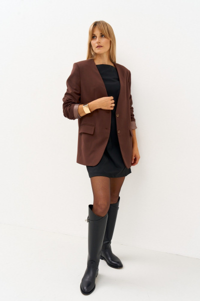 Жакет FAMA 24112 шоколад - фото 8