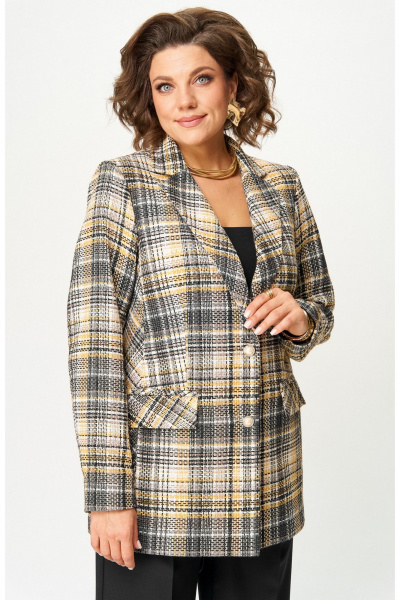 Брюки, жакет БелЭльСтиль 762-3_24_22+601-2_88_22 твид+однотон - фото 7