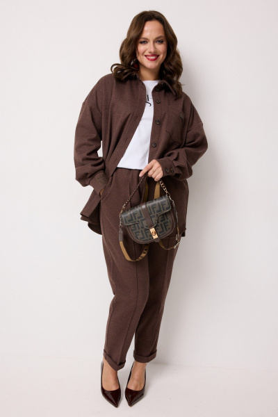 Брюки, рубашка Твой имидж 2244 шоколад - фото 1