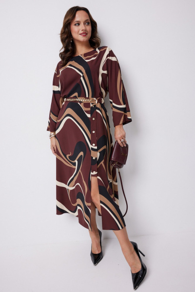 Платье Твой имидж 2256 шоколад_принт - фото 4