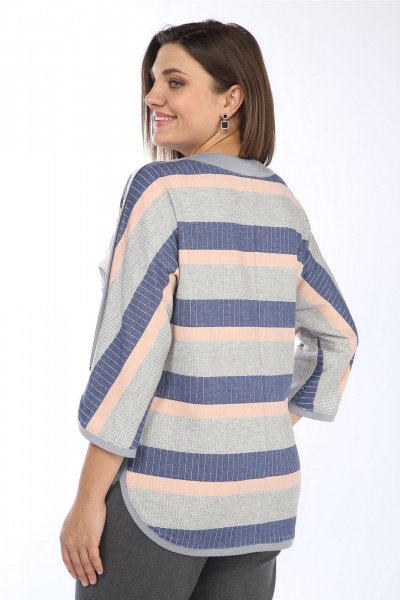 Туника Lady Style Classic 2592/2 серый_с_синим - фото 2