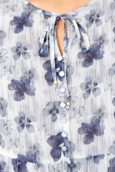 Платье Lady Style Classic 3007/1 синий_с_серым - фото 5