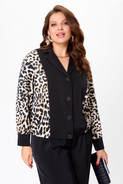 Брюки, жакет Lady Style Classic 2904 черный_с_бежевым - фото 3