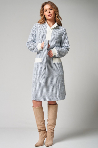 Платье Laikony L-342 шашечки_серый - фото 4