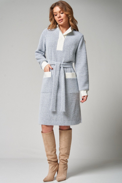 Платье Laikony L-342 шашечки_серый - фото 3