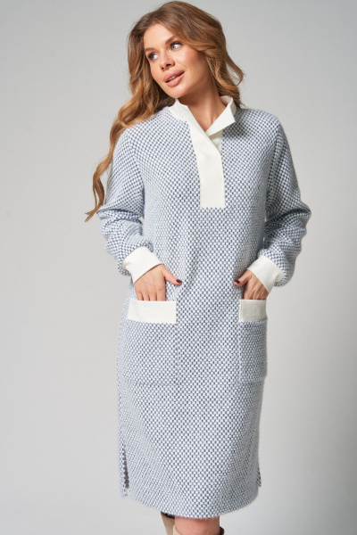 Платье Laikony L-342 шашечки_серый - фото 7