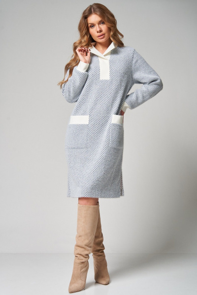 Платье Laikony L-342 шашечки_серый - фото 1