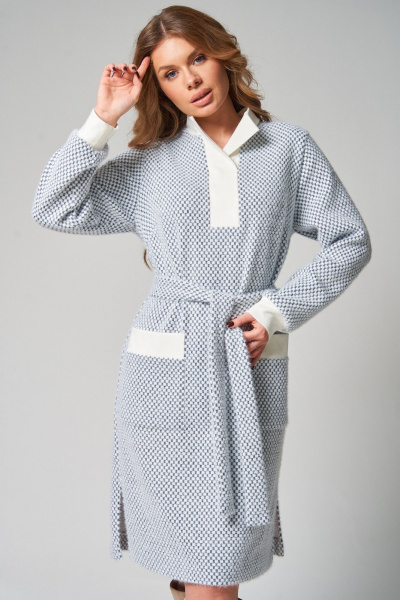 Платье Laikony L-342 шашечки_серый - фото 5