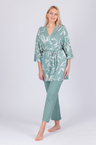 Брюки, халат Belarusachka РСР4997И лилия/олива - фото 1